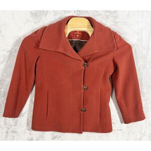 Vtg Cole Haan Cashmere And Wool Blend Pea Coat‎ Womens Size 4